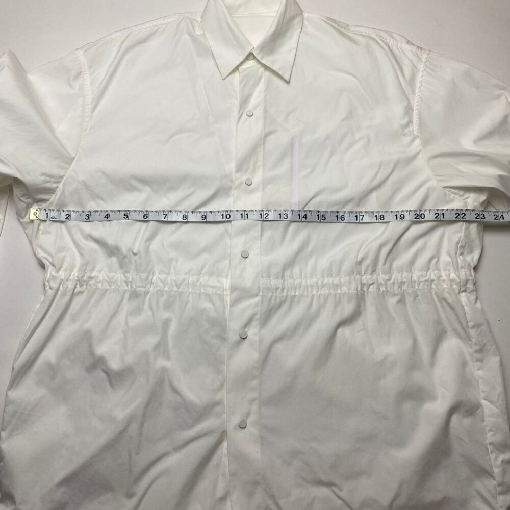 JNBY Oversized White Button-Up Shirt with Ruched Sleeve Size XS - Picture 5 of 7